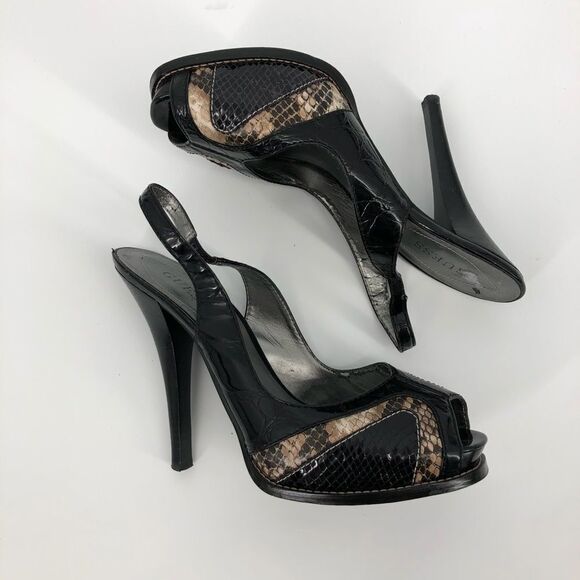 GUESS Faux Snakesin Platform Slingback Heels‎ - Picture 1 of 7